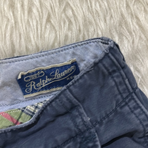 Ralph Lauren blue embroidered NY baseball distressed shorts size 34 - Picture 3 of 5